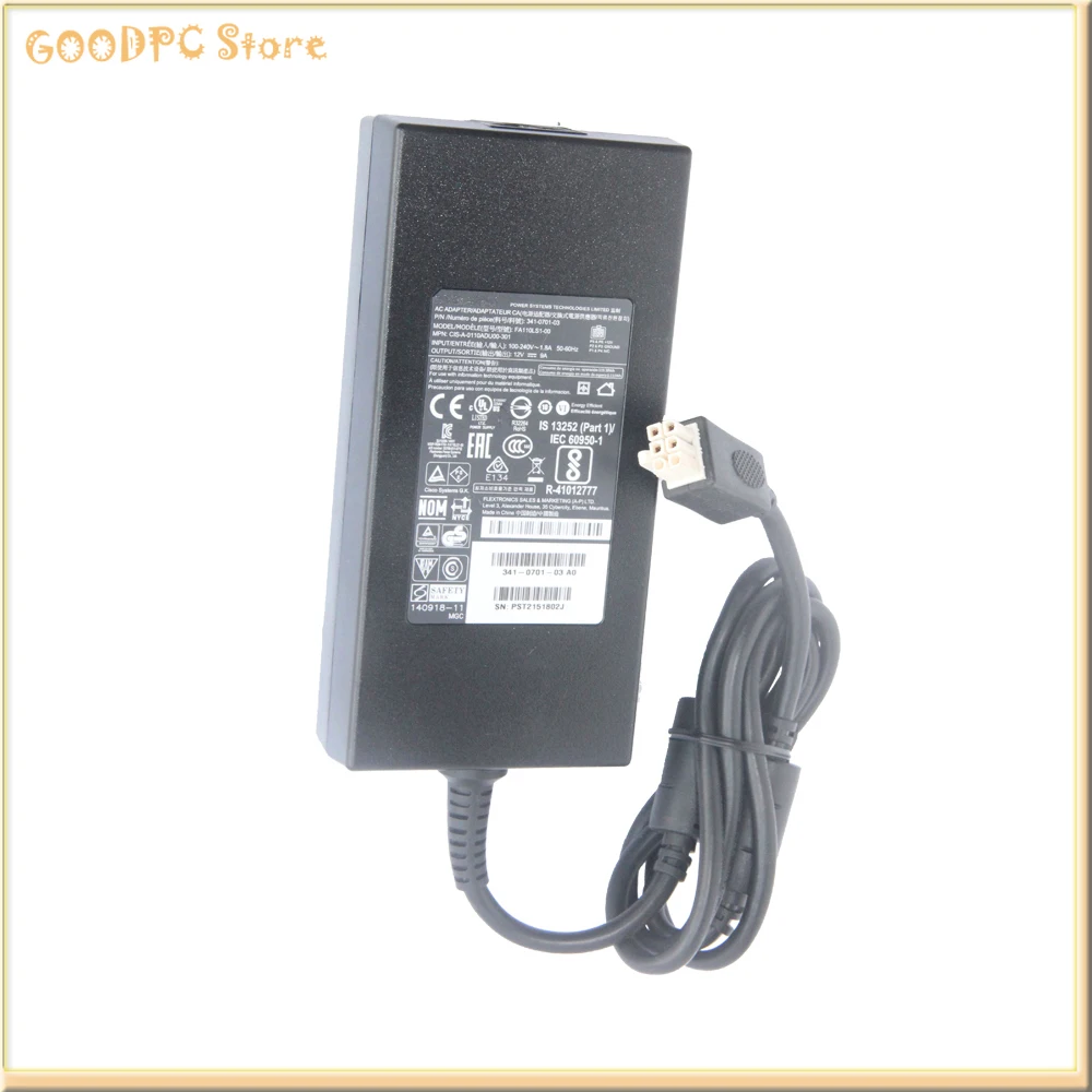 Оригинальный FA110LS1-00 341-0701-03 FLEXTRONICS 12V 9A 108W кабель адаптера питания специальные 6 отверстий
Оригинальный FA110LS1-00 341-0701-03 FLEXTRONICS 12V 9A 108W кабель адаптера питания специальные 6 отверстий