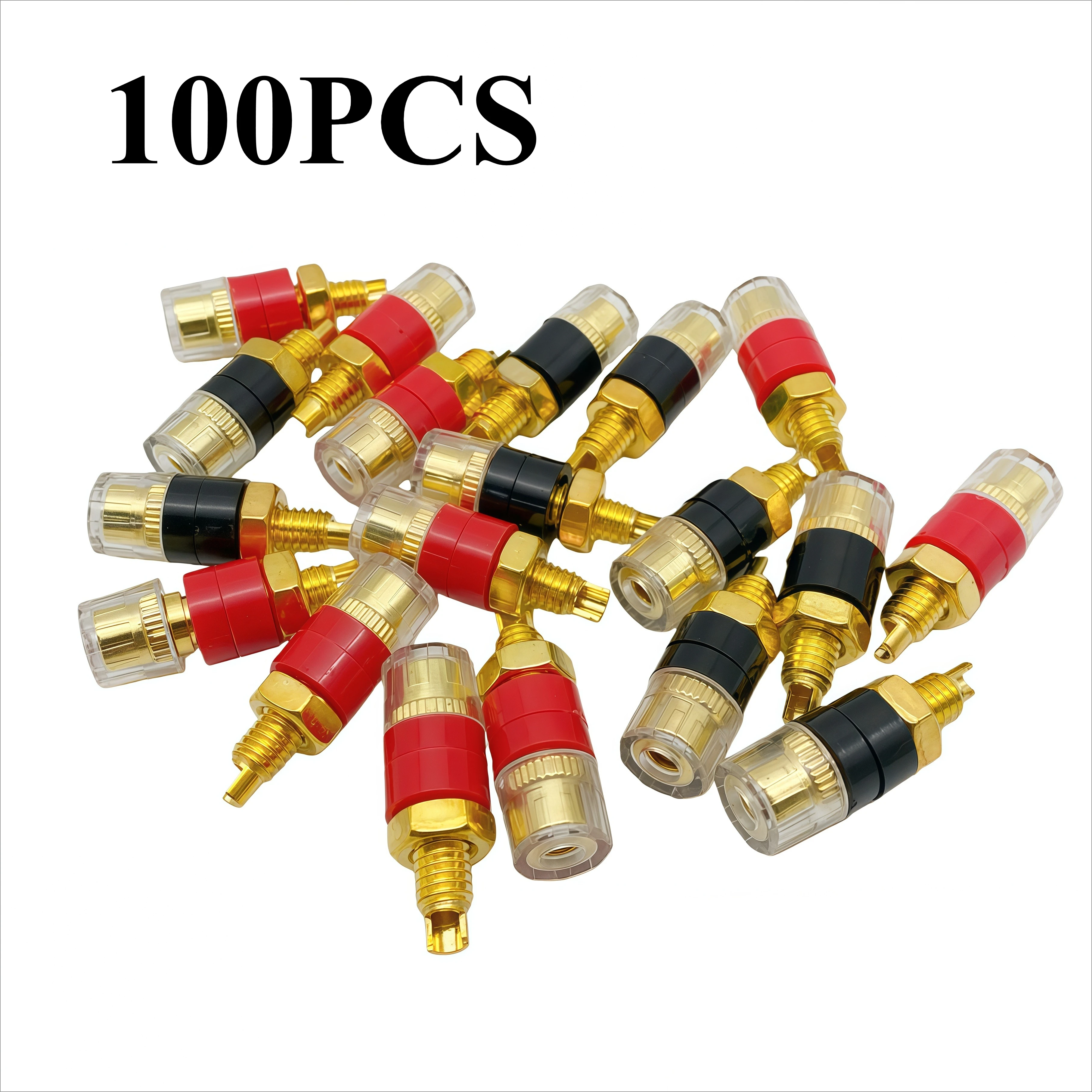 100PCS 4mm Gold Plated Speaker Amplifier Binding Posts Brass Terminal Connector With Transparent Shell Banana Plug Socket
100PCS 4mm Gold Plated Speaker Amplifier Binding Posts Brass Terminal Connector With Transparent Shell Banana Plug Socket
