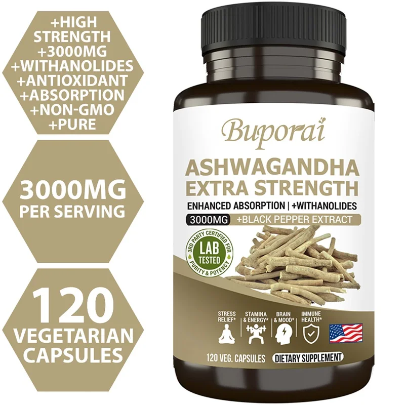 Ashwagandha Root Extract Capsules - Promotes Metabolism, Relieves Stress, Improves Mood, and Enhances Memory and Concentration
Ashwagandha Root Extract Capsules - Promotes Metabolism, Relieves Stress, Improves Mood, and Enhances Memory and Concentration