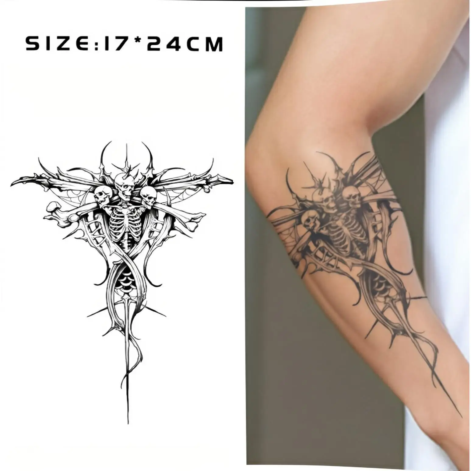 Dark Skull cross Temporary Tattoos,Tattoo Stickers,Waterproof Long-Lasting 15 Days,Semi-Permanent Fake Tattoo,body art Men Women
Dark Skull cross Temporary Tattoos,Tattoo Stickers,Waterproof Long-Lasting 15 Days,Semi-Permanent Fake Tattoo,body art Men Women