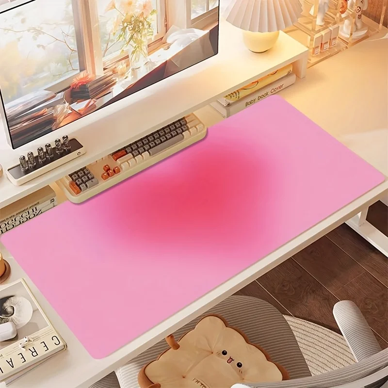 The pink heart-shaped gradient design desktop mousepad is anti-slip and durable with sewn edges suitable for gamers and families
The pink heart-shaped gradient design desktop mousepad is anti-slip and durable with sewn edges suitable for gamers and families