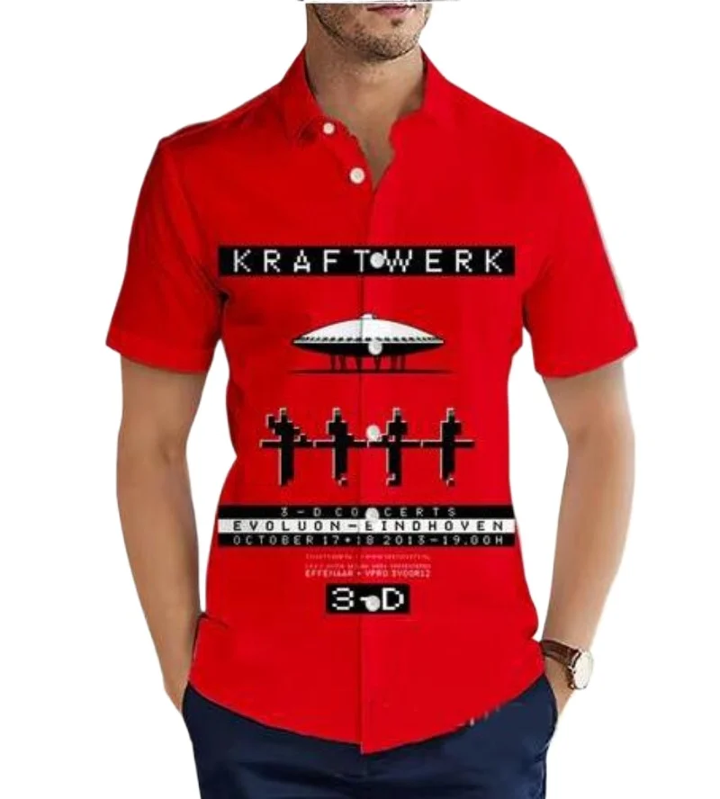 Hawaiian Short Sleeve Men's Shirt Kraftwerk Rock Funny 3D Printed Casual Shirts Fashion Men Tops
Hawaiian Short Sleeve Men's Shirt Kraftwerk Rock Funny 3D Printed Casual Shirts Fashion Men Tops