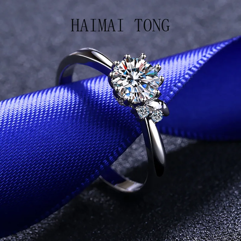 HAIMAITONG moissanite ladies ring simple silver pt950 platinum ring daily wear Valentine's Day gift
HAIMAITONG moissanite ladies ring simple silver pt950 platinum ring daily wear Valentine's Day gift