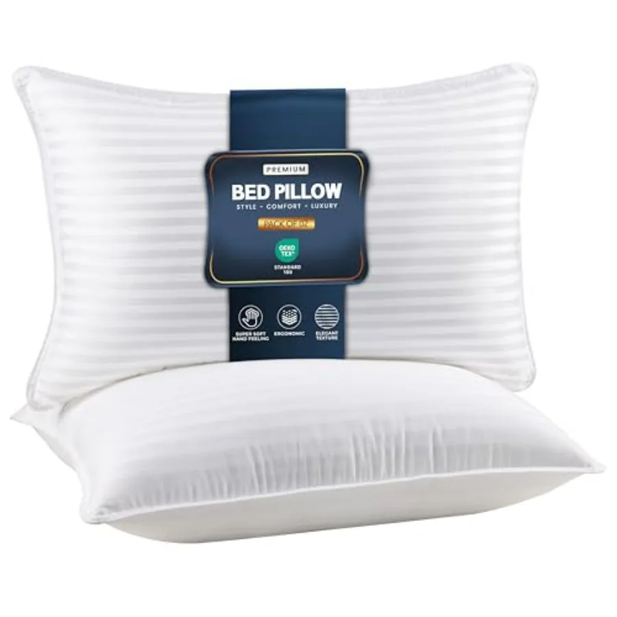 Bed Pillows for Sleeping Queen Size White,Set of 2, Down Alternative Pillow for Sleeping, Cooling Hotel Quality Pillow Set for
Bed Pillows for Sleeping Queen Size White,Set of 2, Down Alternative Pillow for Sleeping, Cooling Hotel Quality Pillow Set for