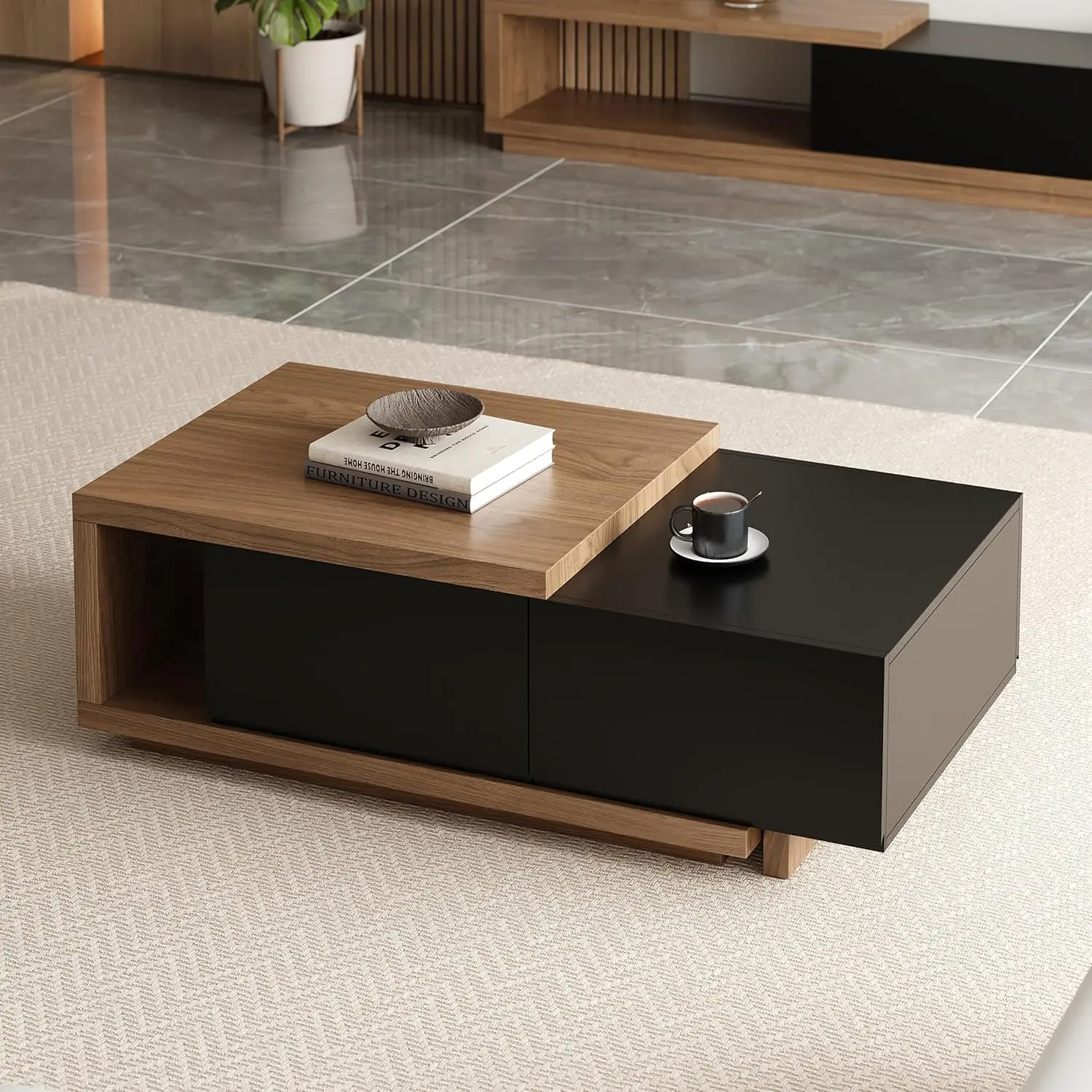 Extendable Coffee Table, 47"-69" Expandable Walnut Coffee Table with 2 Drawers, Modern Adjustable Center Table for, Customized
Extendable Coffee Table, 47"-69" Expandable Walnut Coffee Table with 2 Drawers, Modern Adjustable Center Table for, Customized