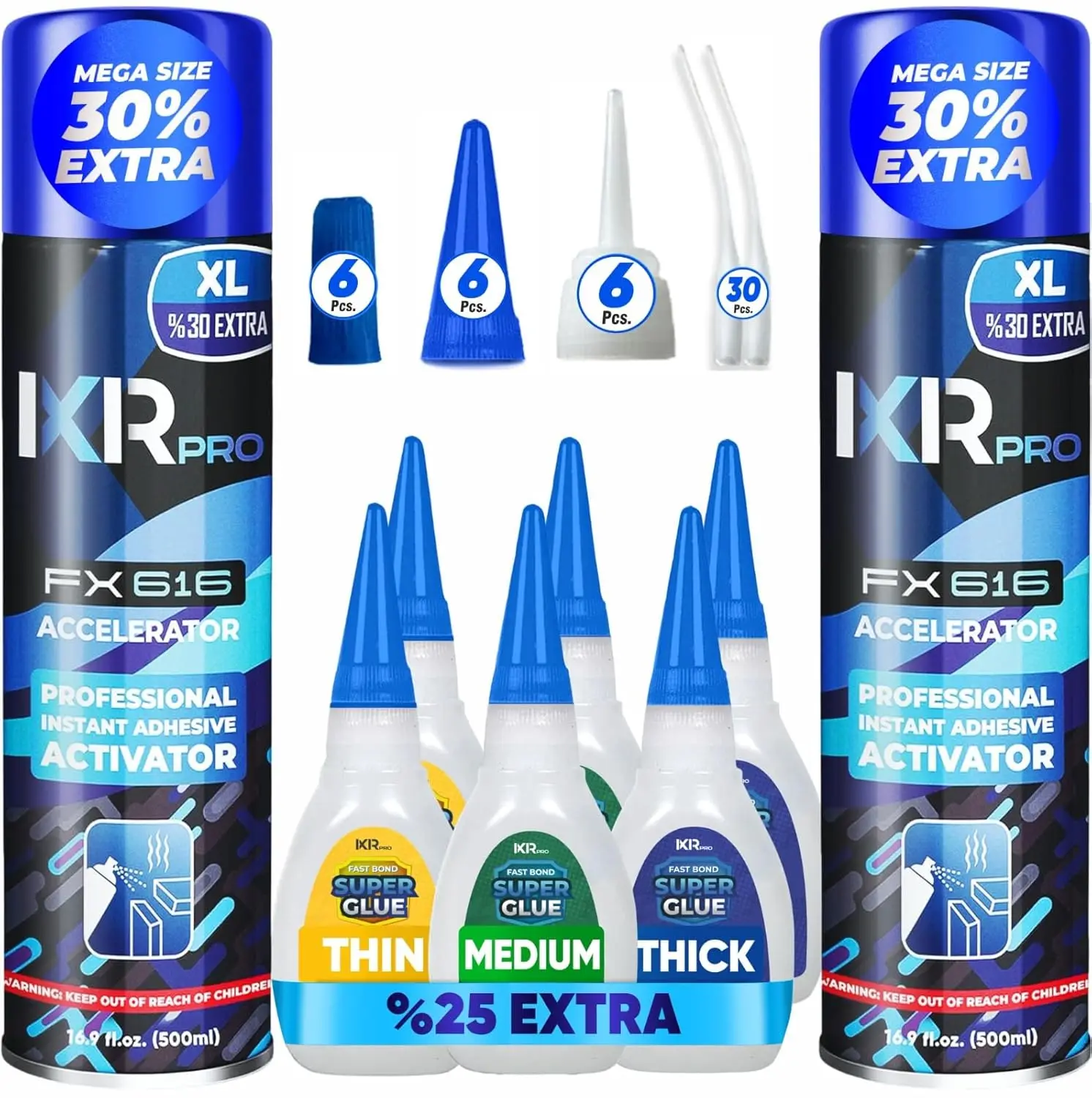 CA Glue with Activator Kit 6x1.75 oz Thin-Medium-Thick + 2x16.9 fl oz Super Glue for Wood Plastic Guitar 3D Printing
CA Glue with Activator Kit 6x1.75 oz Thin-Medium-Thick + 2x16.9 fl oz Super Glue for Wood Plastic Guitar 3D Printing
