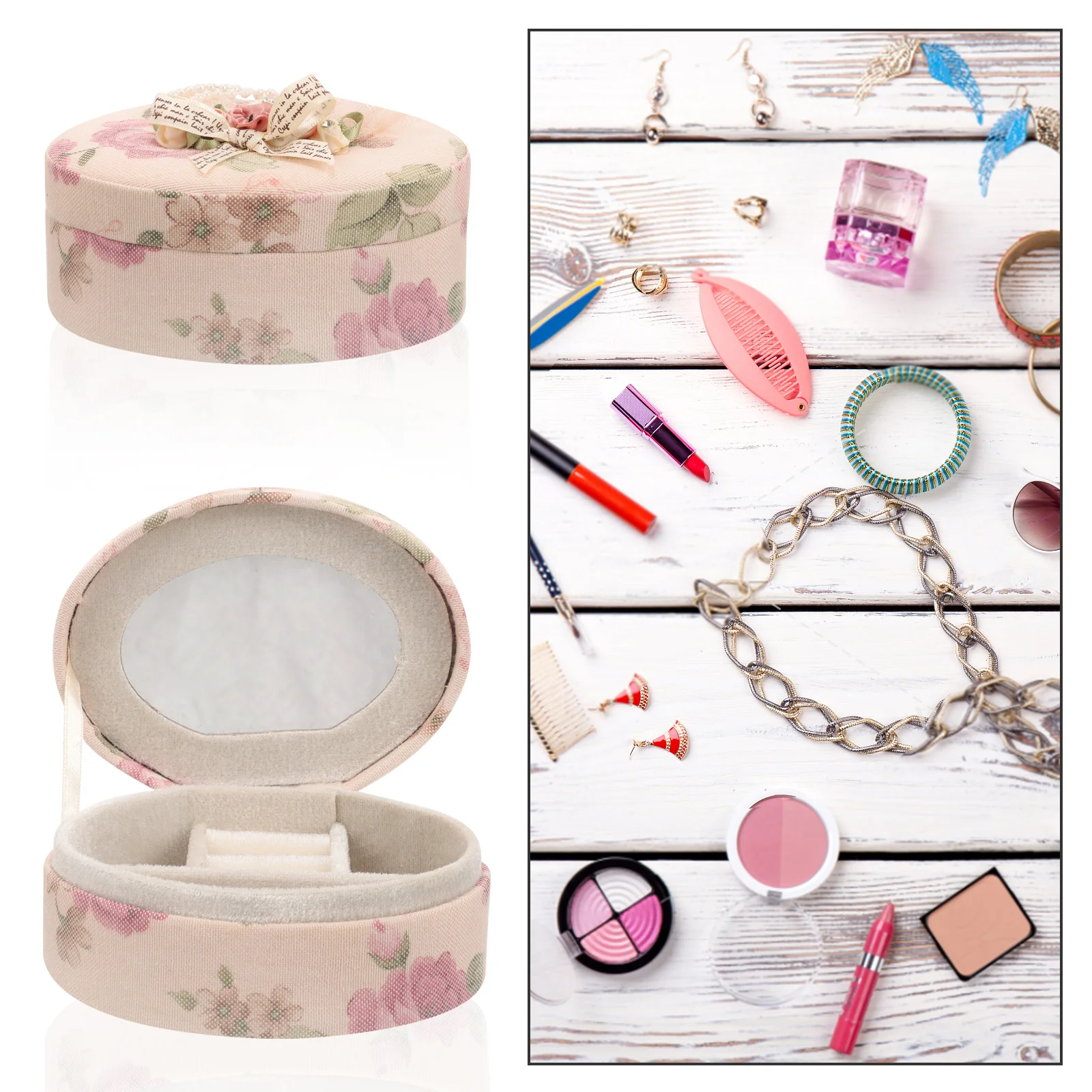 Small Portable Lace Flower Jewelry Box Organizer for Necklaces Earrings Travel Storage Case Christmas Gift Jewelry Box
Small Portable Lace Flower Jewelry Box Organizer for Necklaces Earrings Travel Storage Case Christmas Gift Jewelry Box