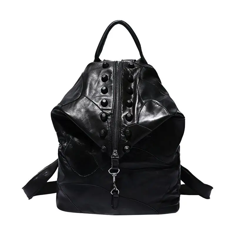 Soft Backpack Unisex PU Leather Material Rainbow Black Color For Girls Patchwork Style Travel Bag Outside
Soft Backpack Unisex PU Leather Material Rainbow Black Color For Girls Patchwork Style Travel Bag Outside