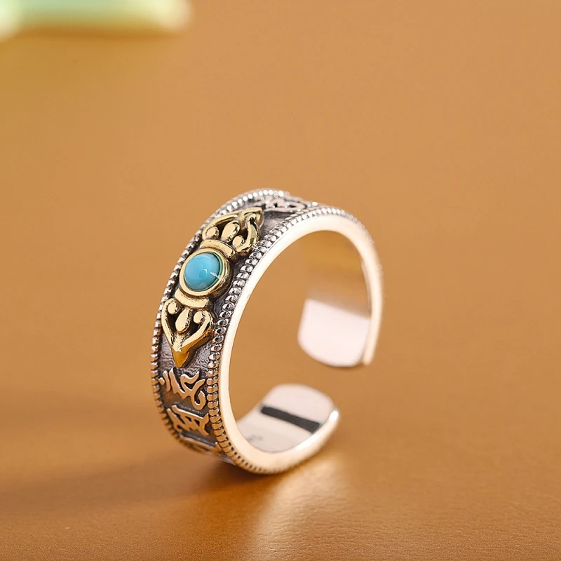 Women 925 Sterling Silver Ethnic Ring Natural Copper Turquoise Adjustable Finger Jewelry With Box
Women 925 Sterling Silver Ethnic Ring Natural Copper Turquoise Adjustable Finger Jewelry With Box