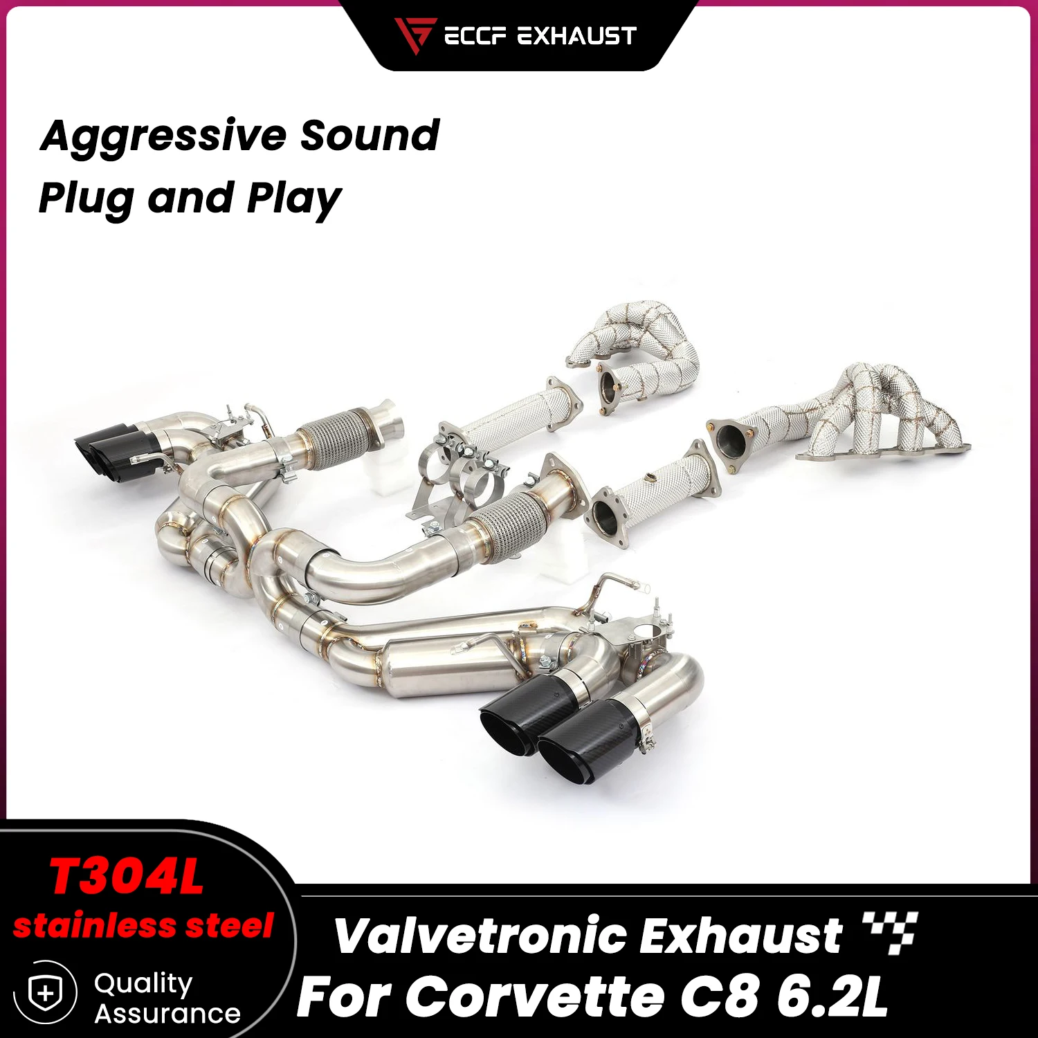T304 Stainless Steel Valved Full exhaust system ECCF For Chevrolet Corvette C8 6.2L Aggressive Sound Performance Upgrade
T304 Stainless Steel Valved Full exhaust system ECCF For Chevrolet Corvette C8 6.2L Aggressive Sound Performance Upgrade