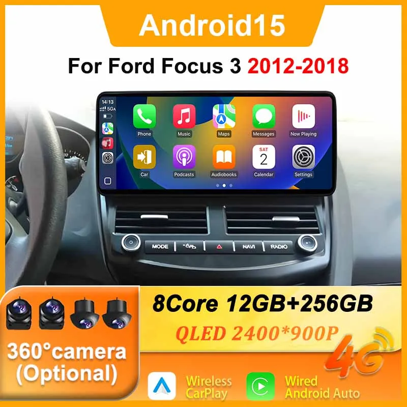 12.3 inch Android 15 For Ford Focus 3 2012-2018 Car Radio WiFi 4G Multimedia Player Navigation GPS Carplay Head Unit With Screen
12.3 inch Android 15 For Ford Focus 3 2012-2018 Car Radio WiFi 4G Multimedia Player Navigation GPS Carplay Head Unit With Screen