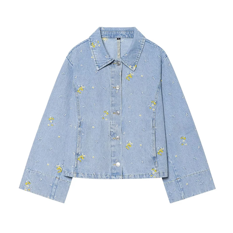 YENKYE New 2026 Women Light Blue Embroidered Floral Denim Jacket Front Button Casual Long Sleeve Coat
YENKYE New 2026 Women Light Blue Embroidered Floral Denim Jacket Front Button Casual Long Sleeve Coat
