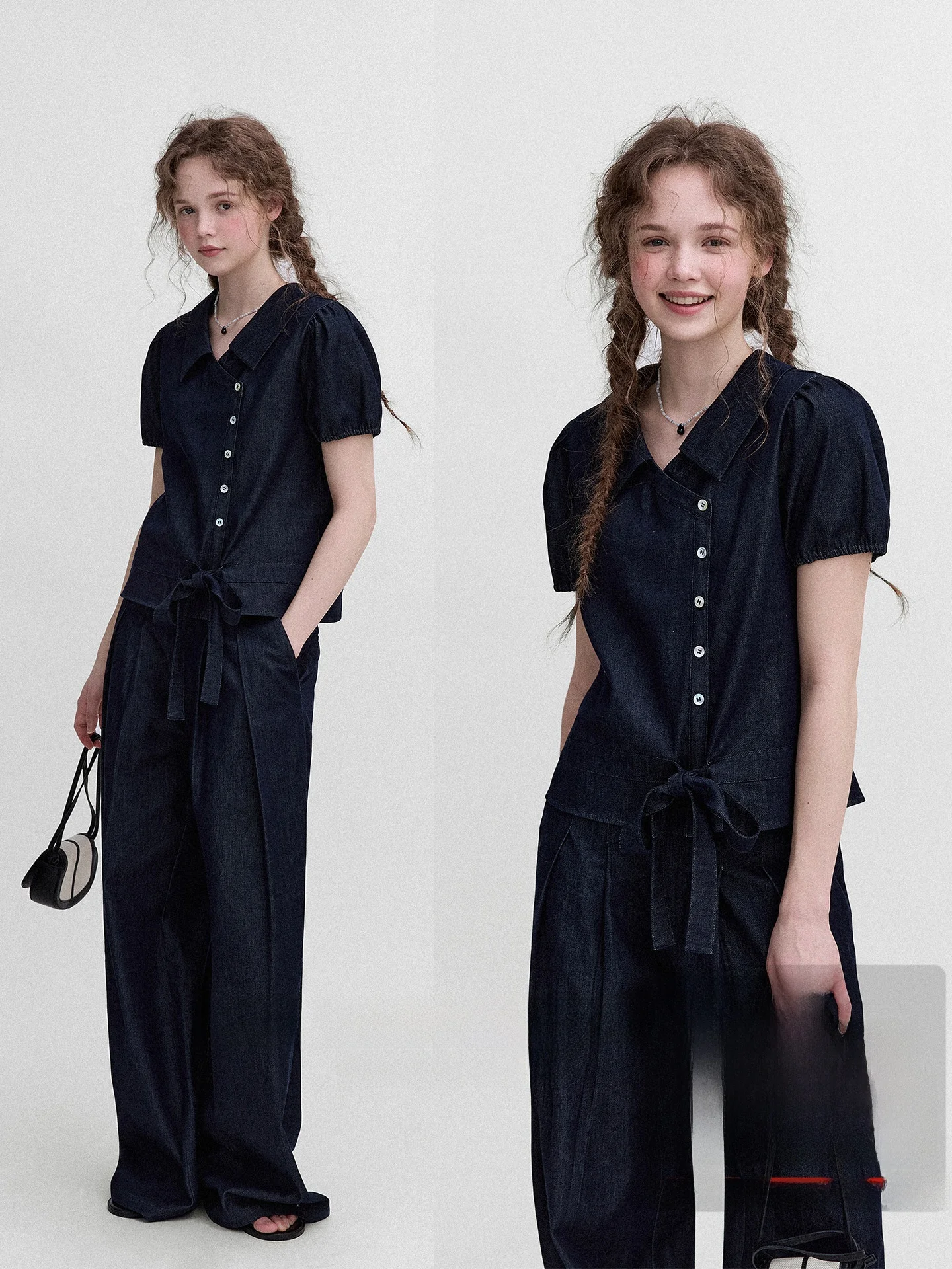 Ledenim Vintage Denim Shirt And Wide Leg Pants Set Women's Slim Fit Short Sleeve Turn-down Collar Asymmetrical Design Casual ...
Ledenim Vintage Denim Shirt And Wide Leg Pants Set Women's Slim Fit Short Sleeve Turn-down Collar Asymmetrical Design Casual ...
