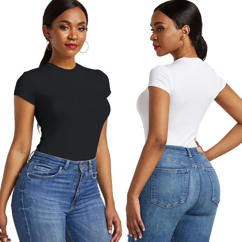 Cropped Length Blouse Black Short Sleeve Round Neck Top White Slim Fit Solid Color Tee Fuchsia Stretch Fabric Green Seamless
Cropped Length Blouse Black Short Sleeve Round Neck Top White Slim Fit Solid Color Tee Fuchsia Stretch Fabric Green Seamless