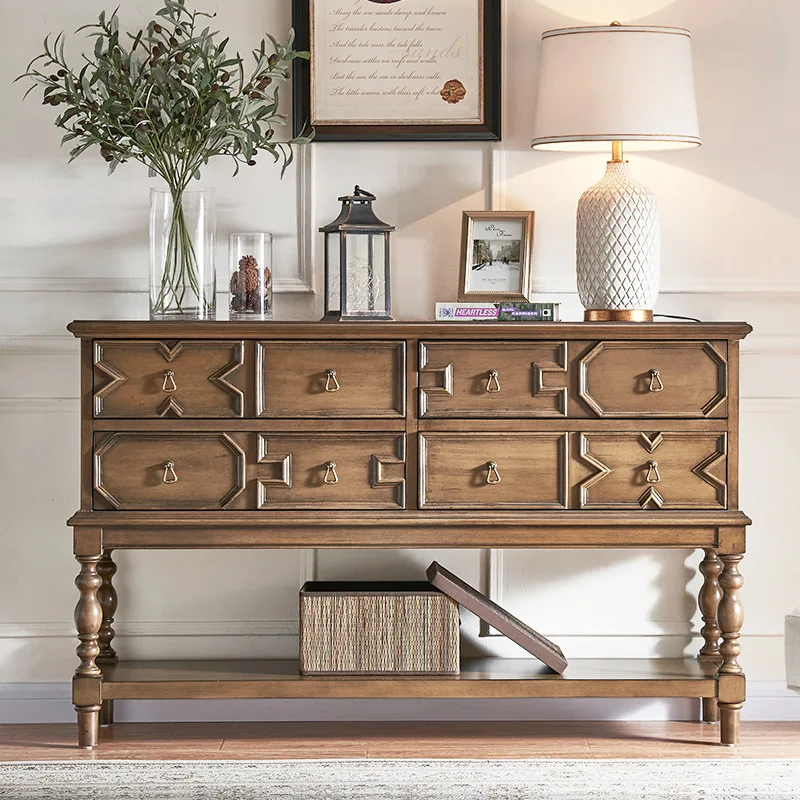 American solid wood foyer cabinet, living room storage partition cabinet, wall cabinet, dining side light luxury integration
American solid wood foyer cabinet, living room storage partition cabinet, wall cabinet, dining side light luxury integration