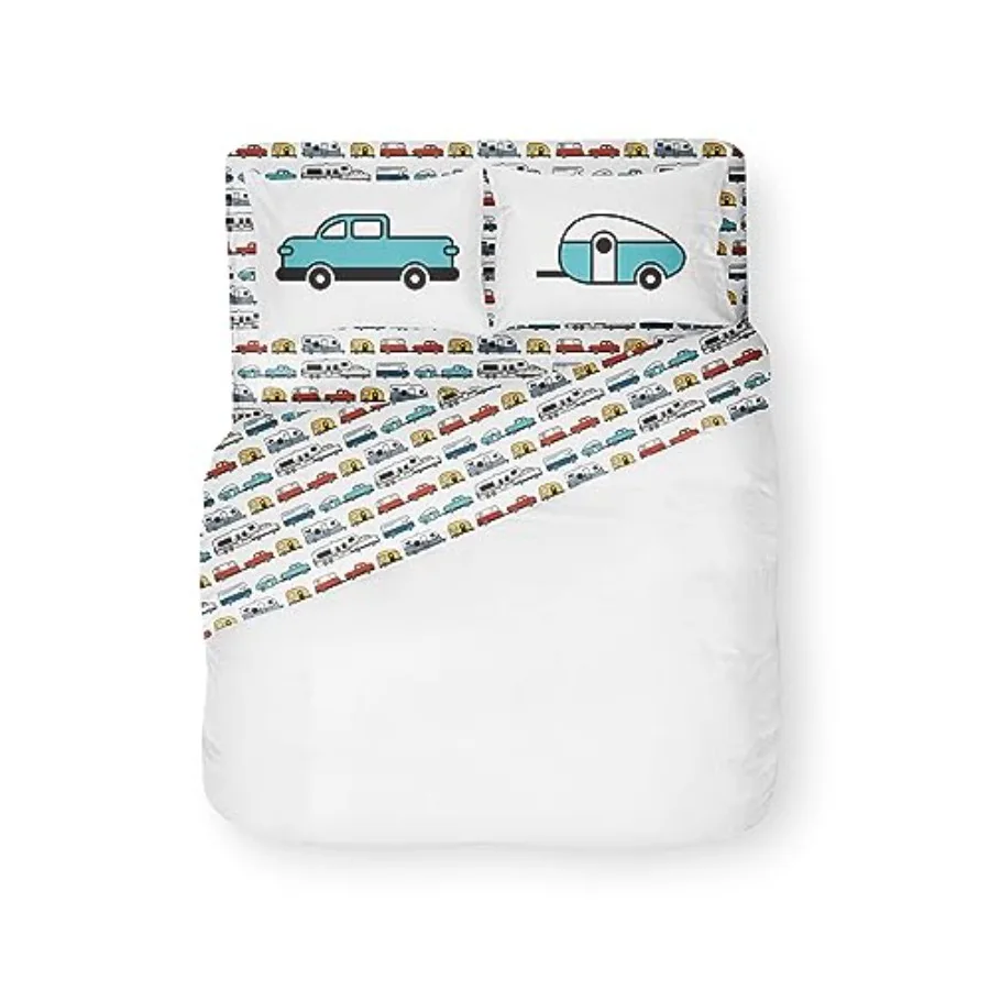 Camper and RV Queen Sheet Set - Features Travel Trailer Print Design - Crafted of Soft Machine Washable Polyester - 4 Pcs Set I
Camper and RV Queen Sheet Set - Features Travel Trailer Print Design - Crafted of Soft Machine Washable Polyester - 4 Pcs Set I