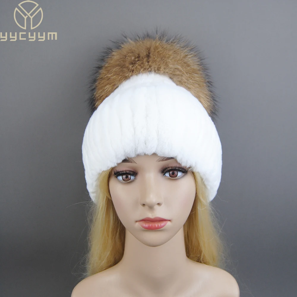New Winter Warm Real Rex Rabbit Fur Hats Beanies 100% Natural Fur Caps Fashion Knitted Genuine Fur Hat With Raccoon Fur Ball
New Winter Warm Real Rex Rabbit Fur Hats Beanies 100% Natural Fur Caps Fashion Knitted Genuine Fur Hat With Raccoon Fur Ball