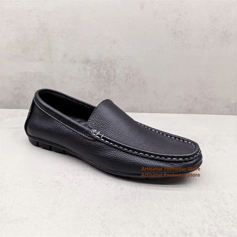 Black Leather Slip On Loafers for Men Soft Leather Soft Sole Shoes Summer British Style Trendy Handmade Luxury Men's Shoes
Black Leather Slip On Loafers for Men Soft Leather Soft Sole Shoes Summer British Style Trendy Handmade Luxury Men's Shoes