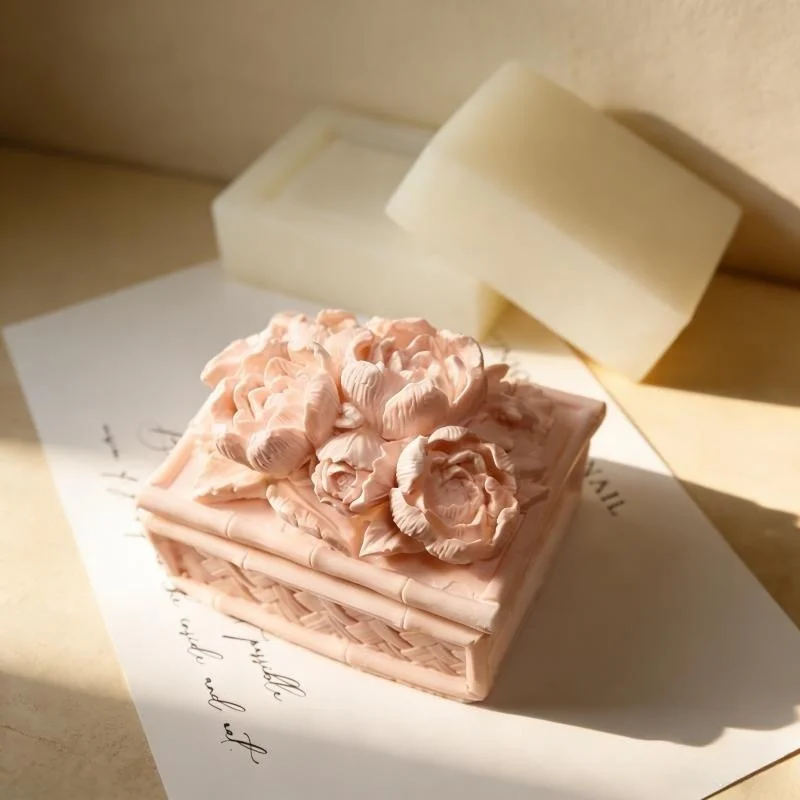 3D Peony Flower Rectangle Plaster Gypsum Storage Box Mold Storage Jar Candle Cup Home Decoration Silicone Mould
3D Peony Flower Rectangle Plaster Gypsum Storage Box Mold Storage Jar Candle Cup Home Decoration Silicone Mould