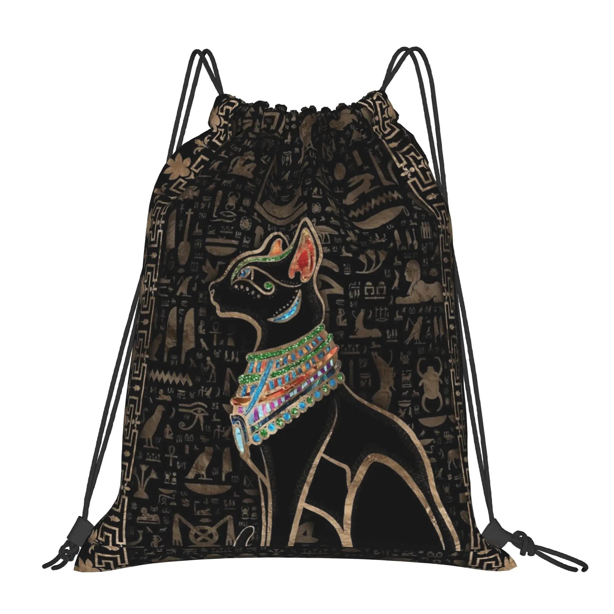 Egyptian Cat Bastet Drawstring Bags Basketball Backpack Gym Sackpack Water Resistant Ancient Egypt String Bag for Running
Egyptian Cat Bastet Drawstring Bags Basketball Backpack Gym Sackpack Water Resistant Ancient Egypt String Bag for Running