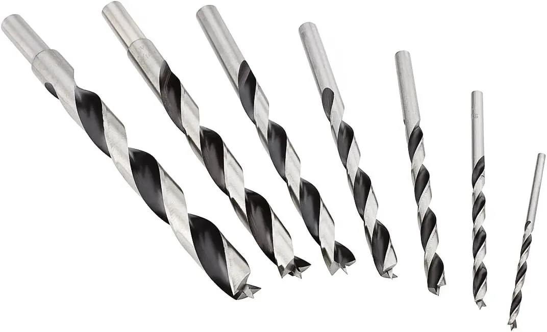 Precision Brad Point Drill Bit Set, 7 Pcs (1/8"-1/2") for Clean, Tear-Free Holes in Wood & Acrylic
Precision Brad Point Drill Bit Set, 7 Pcs (1/8"-1/2") for Clean, Tear-Free Holes in Wood & Acrylic