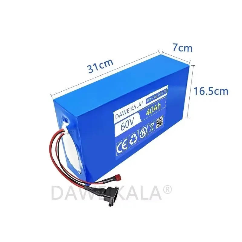 60V 40Ah Electric Scooter Battery 60V Electric Bicycle Lithium Battery Pack Ebike BMS High-Power Battery 67.2V charger
60V 40Ah Electric Scooter Battery 60V Electric Bicycle Lithium Battery Pack Ebike BMS High-Power Battery 67.2V charger