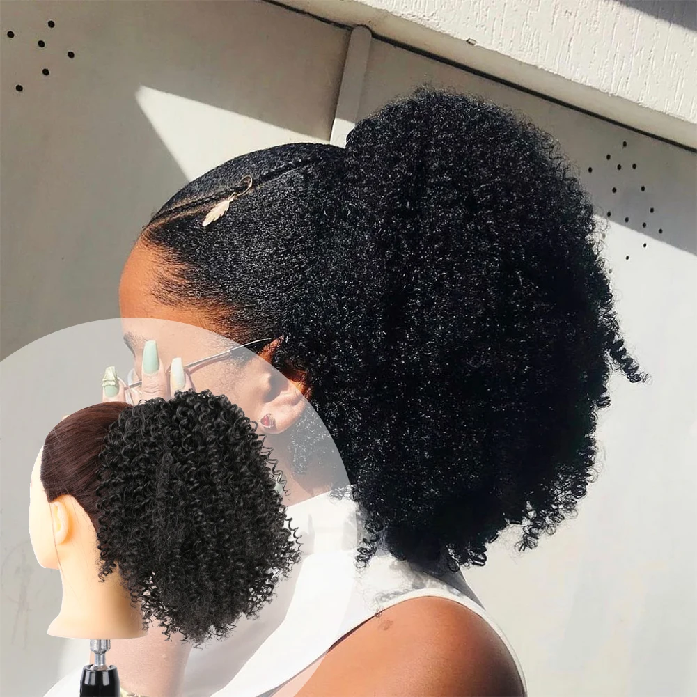 Belle Show Afro Kinky Curly Drawstring Ponytail 8 Inch Hair Extension Hairpieces Synthetic Fake Tail for Women
Belle Show Afro Kinky Curly Drawstring Ponytail 8 Inch Hair Extension Hairpieces Synthetic Fake Tail for Women