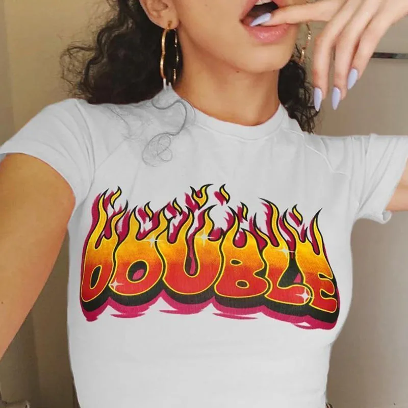 2025 New Summer Casual Sexy Hot Girl Style Flame English Print Crop Short-Sleeved T-Shirt, Slimming & Flattering
2025 New Summer Casual Sexy Hot Girl Style Flame English Print Crop Short-Sleeved T-Shirt, Slimming & Flattering