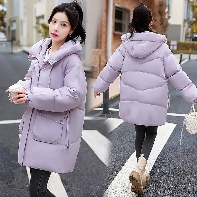 Mid-Length Winter Jacket Womens Casual Hooded Down Cotton Parkas Loose Coat Thicken Warm Puffer Parkas Women Windproof Outwear
Mid-Length Winter Jacket Womens Casual Hooded Down Cotton Parkas Loose Coat Thicken Warm Puffer Parkas Women Windproof Outwear