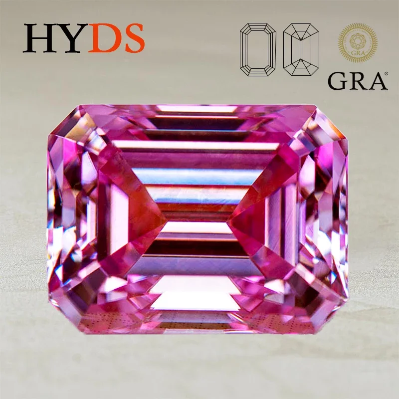 Moissanite Stonee Emerald Cut Sakura Pink Color VVS1 Pass Diamond Tester Gemstone Beads for Jewelry Making with GRA Certificat
Moissanite Stonee Emerald Cut Sakura Pink Color VVS1 Pass Diamond Tester Gemstone Beads for Jewelry Making with GRA Certificat