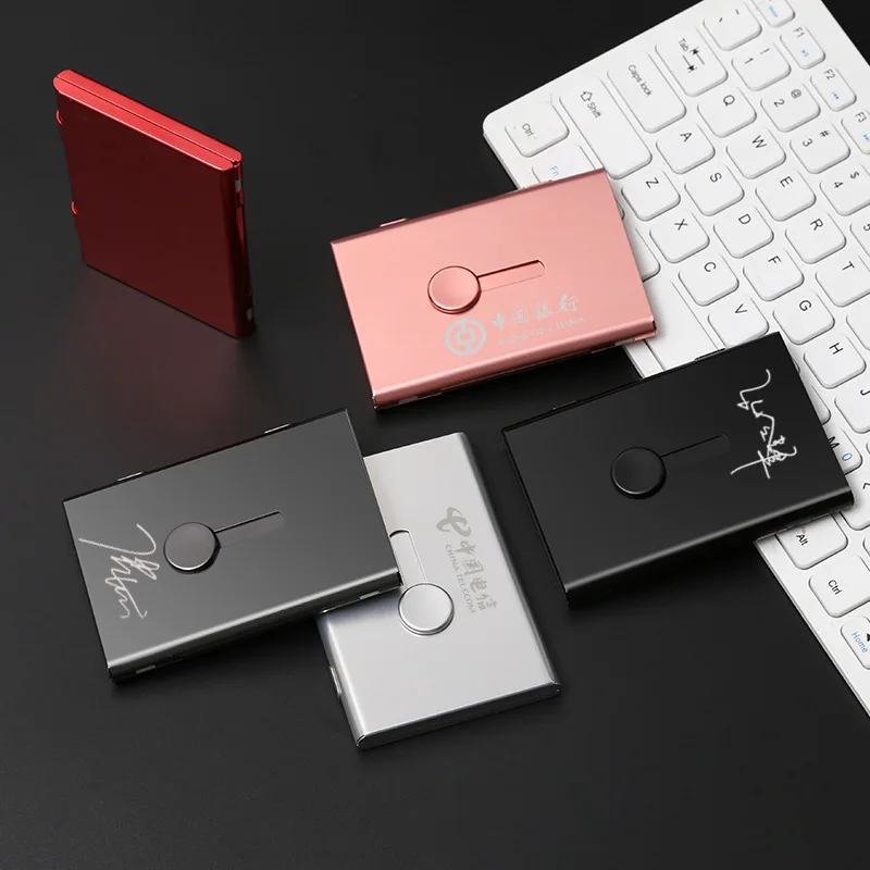 Business card holder Business man portable female card holder Ultra-thin automatic card metal stainless steel card holder
Business card holder Business man portable female card holder Ultra-thin automatic card metal stainless steel card holder