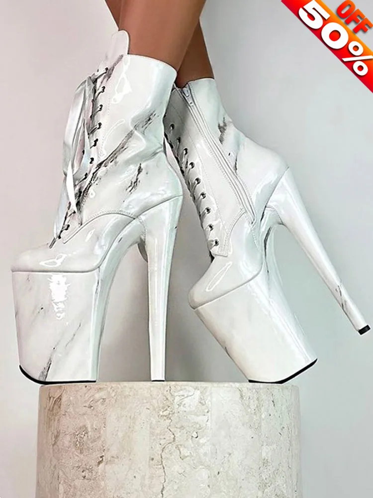 Сексуальные короткие ботинки на шнуровке, 20 см, для ночных клубов, водонепроницаемые, готические, на платформе, женские экзотические туфли на высоком каблуке, большой размер, 17 см, для стриптиза
Сексуальные короткие ботинки на шнуровке, 20 см, для ночных клубов, водонепроницаемые, готические, на платформе, женские экзотические туфли на высоком каблуке, большой размер, 17 см, для стриптиза