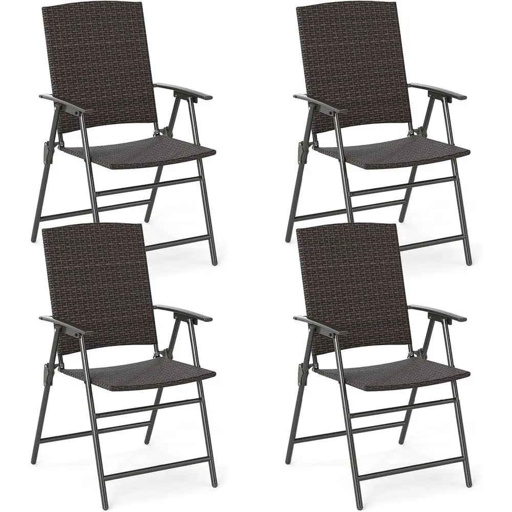 Outdoor olding Chairs Set o 4, Patio PE Wicker Dining Chairs with Armrests and Metal e, Portable Lawn Chairs or Garden, Porch, B
Outdoor olding Chairs Set o 4, Patio PE Wicker Dining Chairs with Armrests and Metal e, Portable Lawn Chairs or Garden, Porch, B