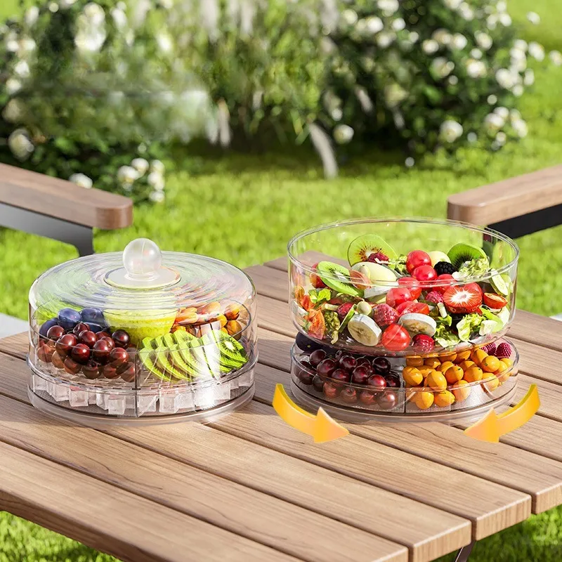 Outdoor Ice-Chilled 4-Compartment Multifunctional Fresh-Keeping Box for Fruits Vegetables Salad and Cake - Rotating Storage Box
Outdoor Ice-Chilled 4-Compartment Multifunctional Fresh-Keeping Box for Fruits Vegetables Salad and Cake - Rotating Storage Box