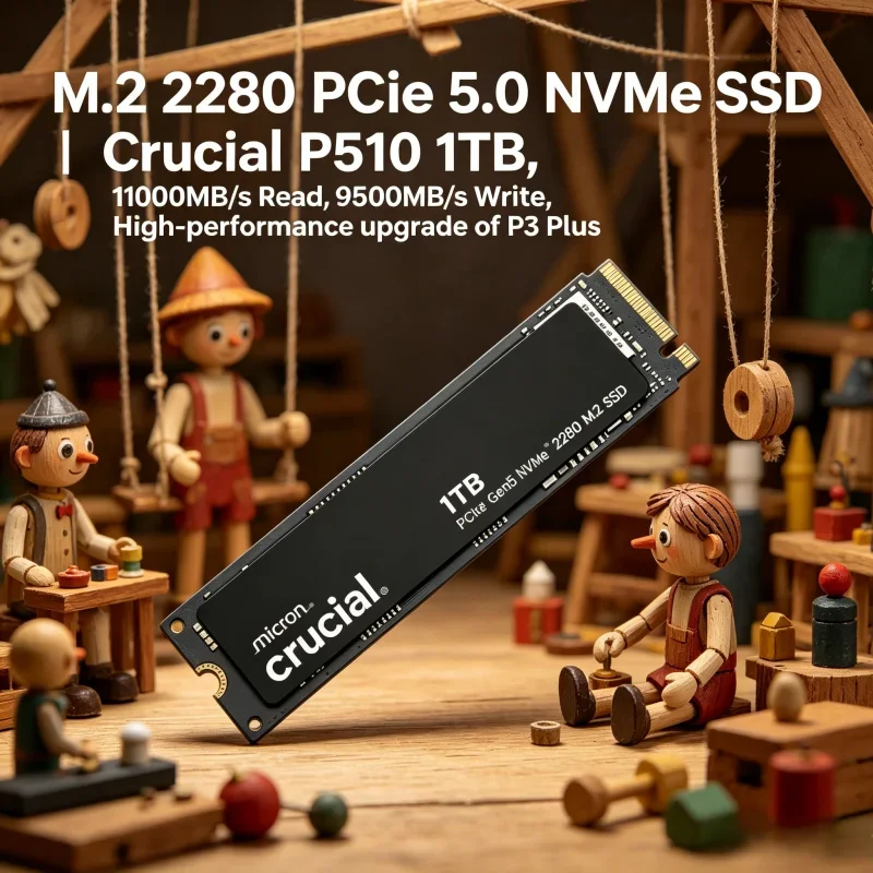 Crucial P510 1TB M.2 2280 PCIe 5.0 NVMe Drive 11000MB/s Read&9500MB/s Write Excellent Performance Upgraded successor to P3 Plus
Crucial P510 1TB M.2 2280 PCIe 5.0 NVMe Drive 11000MB/s Read&9500MB/s Write Excellent Performance Upgraded successor to P3 Plus