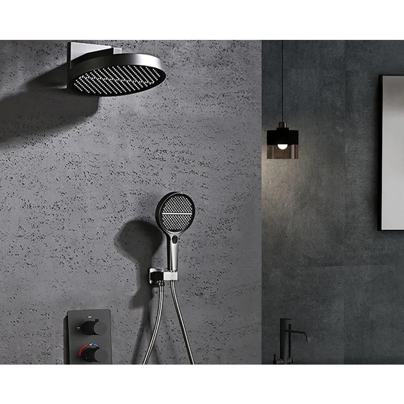 Constant temperature concealed shower set All copper pre-embedded hotel shower head Multifunctional booster nozzle
Constant temperature concealed shower set All copper pre-embedded hotel shower head Multifunctional booster nozzle