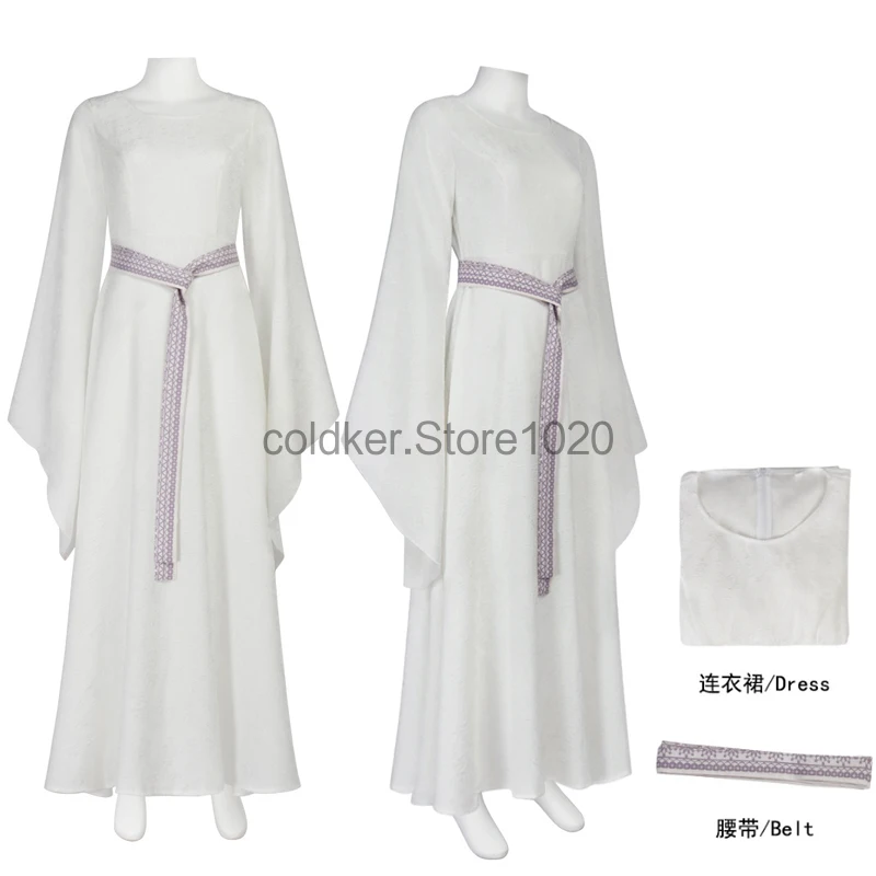Movie Elf Queen Cosplay Costume for Women Fantasia Galadriel Cosplay White Dress with Belt Lady Halloween Carnival Party Outfits
Movie Elf Queen Cosplay Costume for Women Fantasia Galadriel Cosplay White Dress with Belt Lady Halloween Carnival Party Outfits