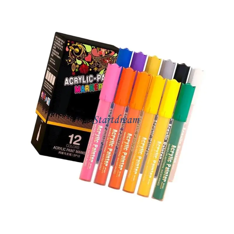 Acrylic Paint Pen Water Resistant Acrylic Marker for Painting on Paper Ceramic Fabric Canvas Glass and Scrapbooking K92C
Acrylic Paint Pen Water Resistant Acrylic Marker for Painting on Paper Ceramic Fabric Canvas Glass and Scrapbooking K92C