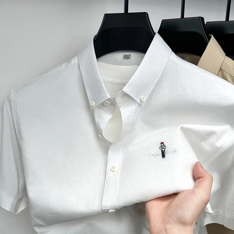 100% pure cotton short sleeve shirt high-end brand Korean casual men's summer cartoon character embroidery trendy breathable top
100% pure cotton short sleeve shirt high-end brand Korean casual men's summer cartoon character embroidery trendy breathable top