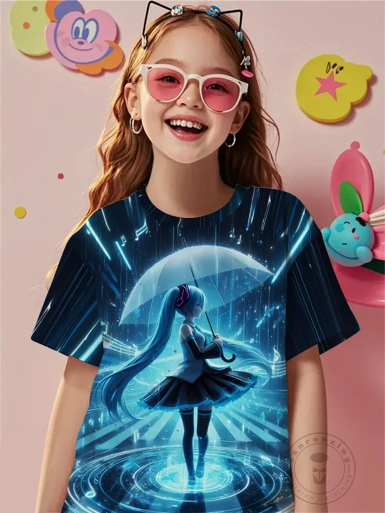 New Hatsune Miku With Headphones 3D Printed Tee Short Sleeve Summer Round Neck Kawaii Top For Girls Cute Cartoon
New Hatsune Miku With Headphones 3D Printed Tee Short Sleeve Summer Round Neck Kawaii Top For Girls Cute Cartoon