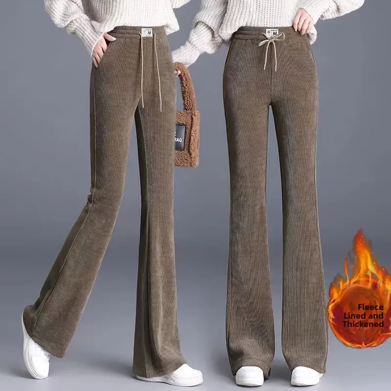 Женские брюки с высокой талией, на флисовой подкладке, утепленные, микро-клеш, осенне-зимние, новые, с эластичным поясом, стройнящие, струящиеся
Женские брюки с высокой талией, на флисовой подкладке, утепленные, микро-клеш, осенне-зимние, новые, с эластичным поясом, стройнящие, струящиеся