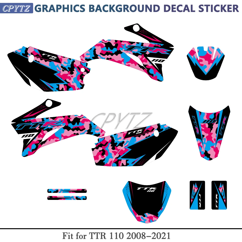 Графический фон подходит для Yamaha TTR110 TTR 110 2008-2021, мотоциклетные графические наклейки, наборы деко
Графический фон подходит для Yamaha TTR110 TTR 110 2008-2021, мотоциклетные графические наклейки, наборы деко