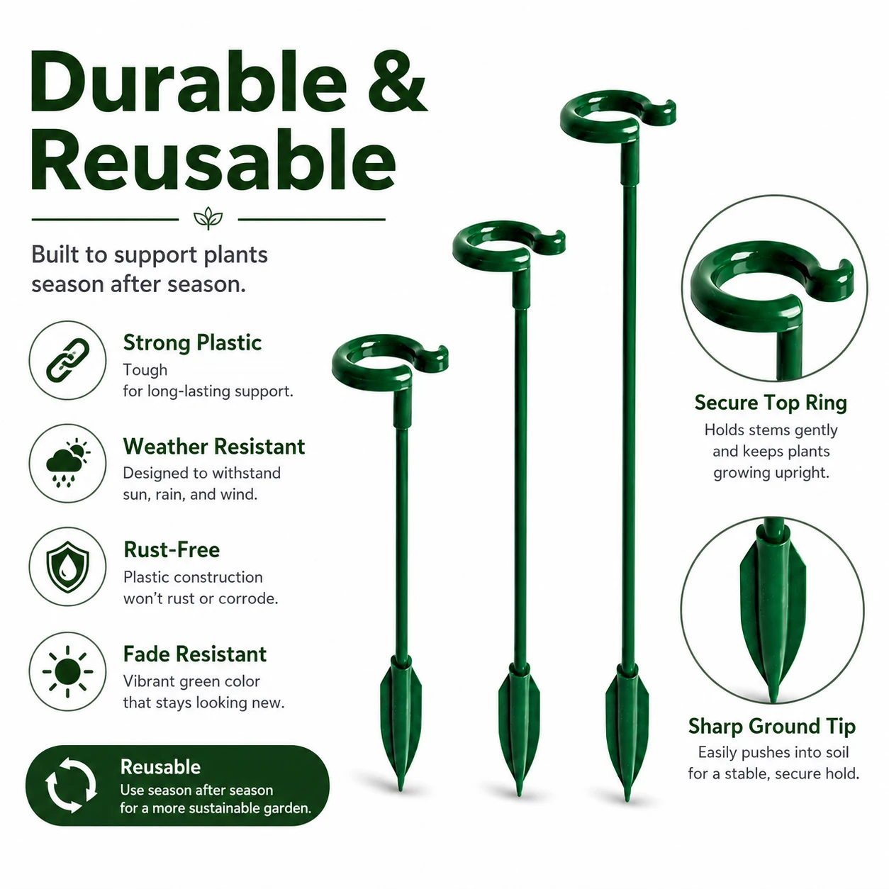 5-20Pcs Plastic Plant Support Stakes Reusable Flower Stand Vegetable Holder Bracket Gardening Fixing Tool Supplies
5-20Pcs Plastic Plant Support Stakes Reusable Flower Stand Vegetable Holder Bracket Gardening Fixing Tool Supplies
