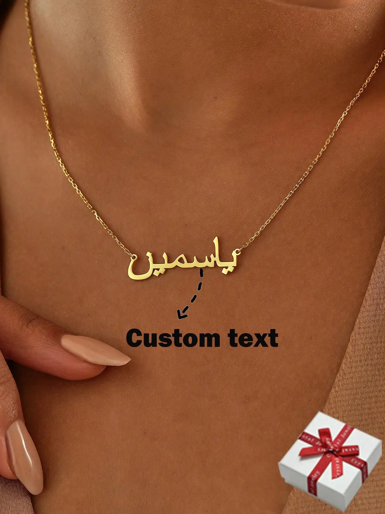Индивидуальное колье с арабским именем из золотистой нержавеющей стали, персонализированный ювелирный подарок для женщин
Индивидуальное колье с арабским именем из золотистой нержавеющей стали, персонализированный ювелирный подарок для женщин