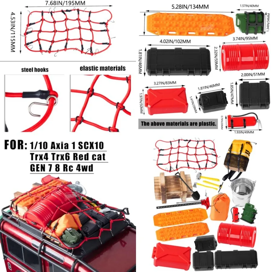 Crawler Car Decoration Mini Luggage Net/Simulation Decorative Package, Luggage, Sleeping Bag, Wood Box, Shovel, Fuel Tanks, Rec
Crawler Car Decoration Mini Luggage Net/Simulation Decorative Package, Luggage, Sleeping Bag, Wood Box, Shovel, Fuel Tanks, Rec