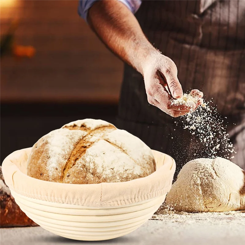 10X Round Banneton Proofing Basket Set – Brot Form Unbleached Natural Cane Bread Baking Kit With Cloth Liner
10X Round Banneton Proofing Basket Set – Brot Form Unbleached Natural Cane Bread Baking Kit With Cloth Liner