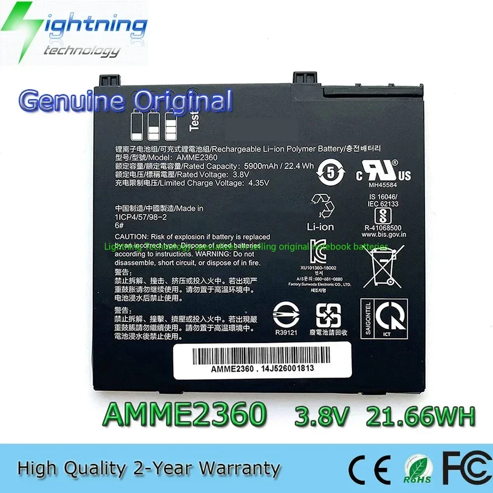 2025 Year Genuine Original AMME2360 3.8V 21.66Wh Notebook Battery for Zebra ET series Enterprise EM7355 13J324002978
2025 Year Genuine Original AMME2360 3.8V 21.66Wh Notebook Battery for Zebra ET series Enterprise EM7355 13J324002978