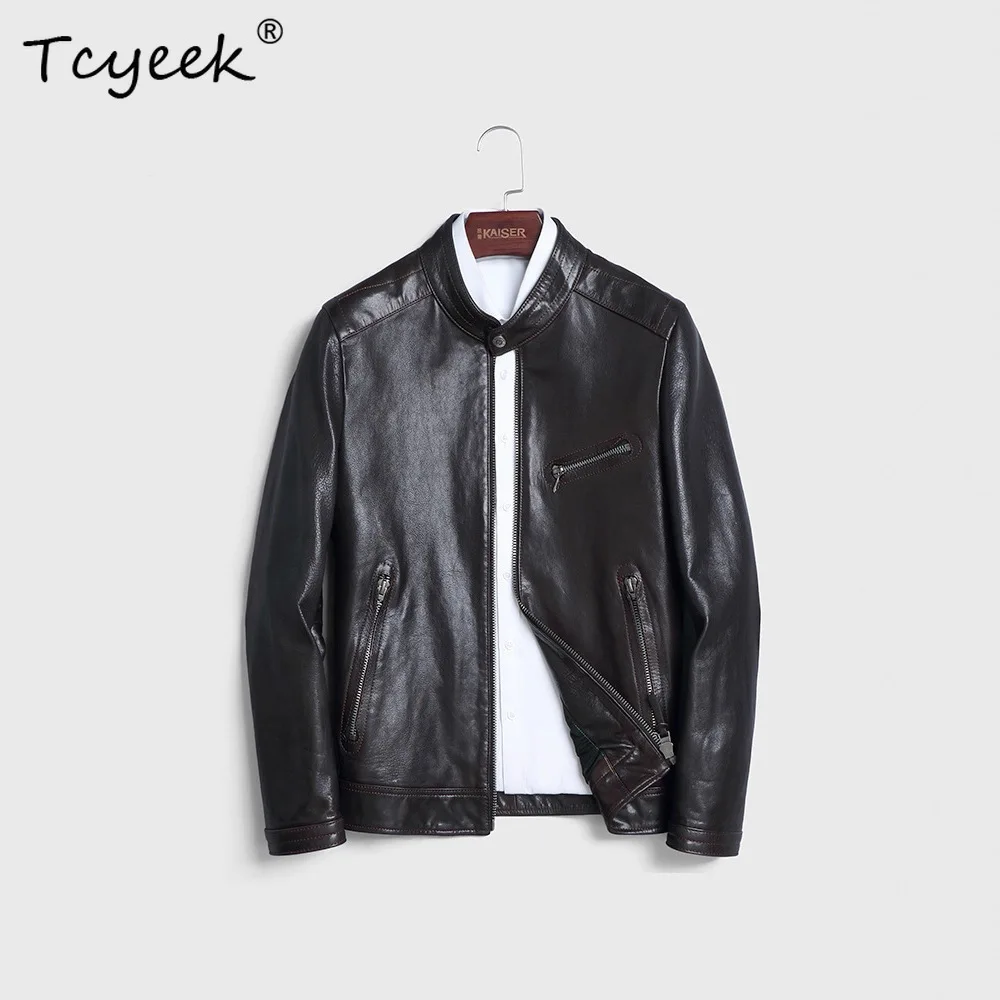 Tcyeek Real Leather Jacket Men Clothing 2026 Natural Goatskin Coat Motocycle Jackets Autumn Mens Coats Slim Fit Бомбер Кожаный
Tcyeek Real Leather Jacket Men Clothing 2026 Natural Goatskin Coat Motocycle Jackets Autumn Mens Coats Slim Fit Бомбер Кожаный