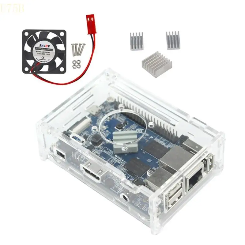 U75B Case for OrangePi PC Transparent Acrylic Cover Case Enclosure Cooling Fan Case
U75B Case for OrangePi PC Transparent Acrylic Cover Case Enclosure Cooling Fan Case