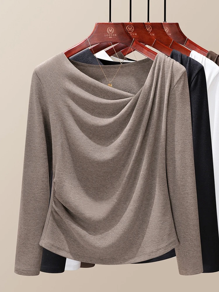 2025 New Women's Korean Style Long Sleeve T-Shirt Asymmetrical Neck Ruffle Detail Casual Blouse Tops Chic Basic Y2k Top
2025 New Women's Korean Style Long Sleeve T-Shirt Asymmetrical Neck Ruffle Detail Casual Blouse Tops Chic Basic Y2k Top